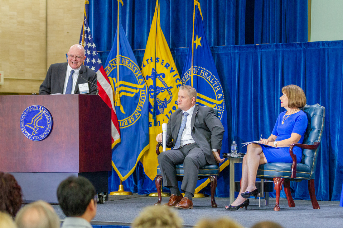 Dr. Jaeger at the podium